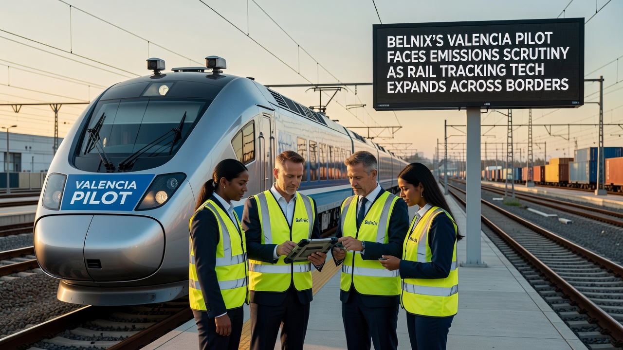 Map showing Belnix rail tracking expansion routes from Valencia across European borders